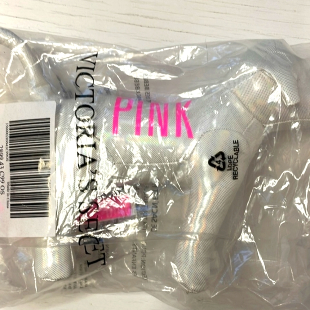 Pink Victoria’s Secret Iredescent Chrome Stuffed Dog Collectible
